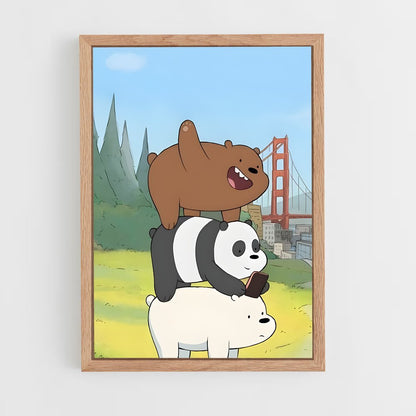 ap-we bare bears-6 cadre Bois clair