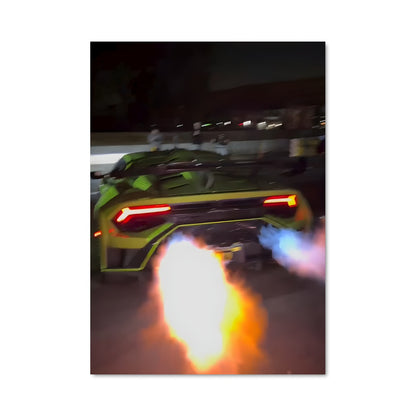 Poster Lambo en Flammes
