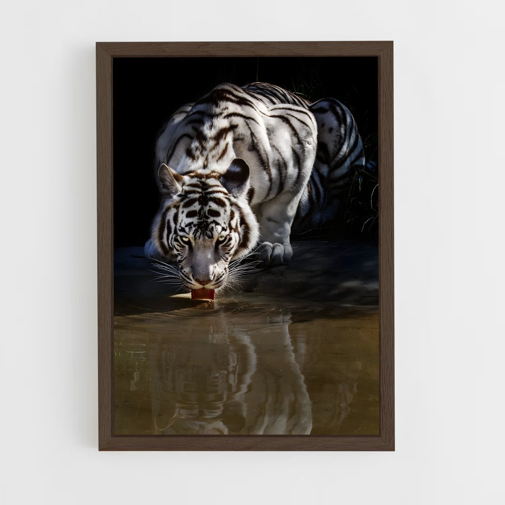 ap-white tiger-19 cadre Bois foncé