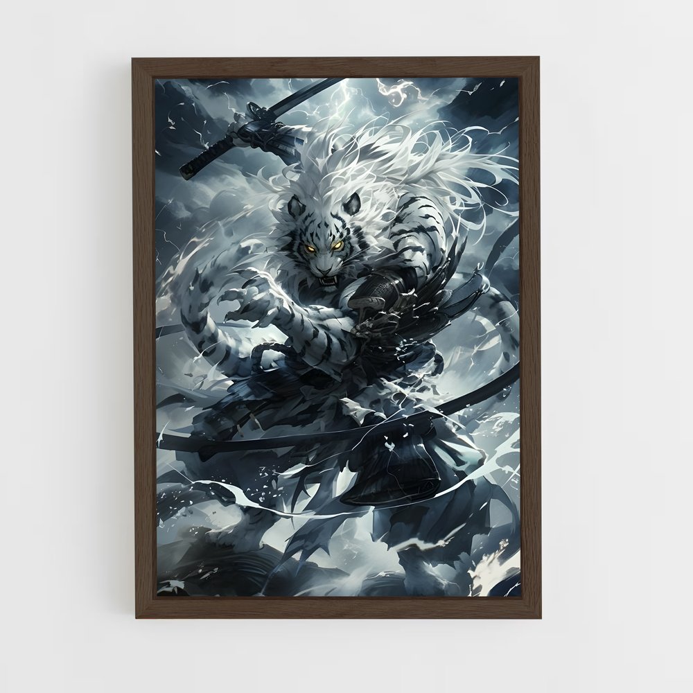 ap-white tiger-8 cadre Bois foncé