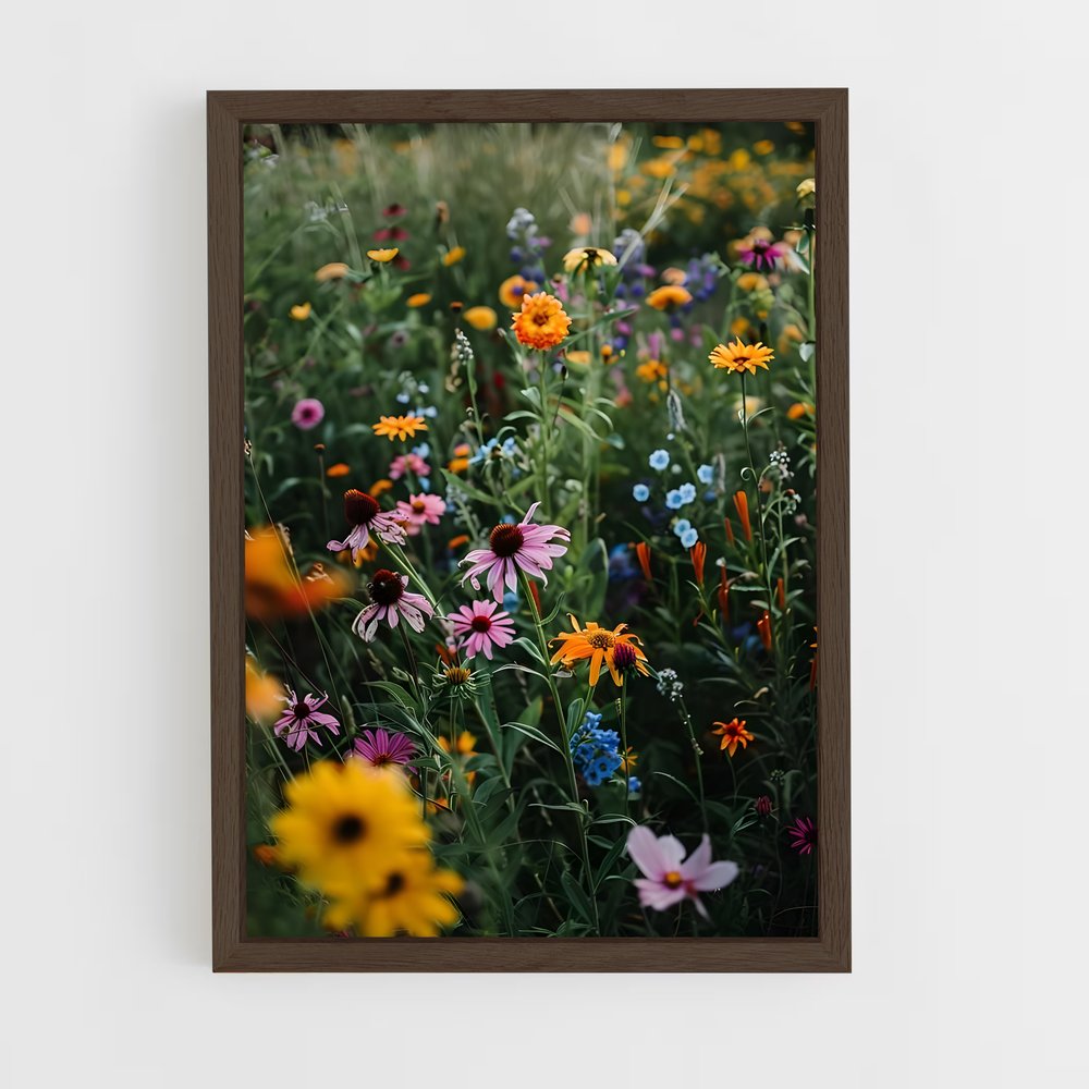 ap-wildflower bloom-3 cadre Bois foncé
