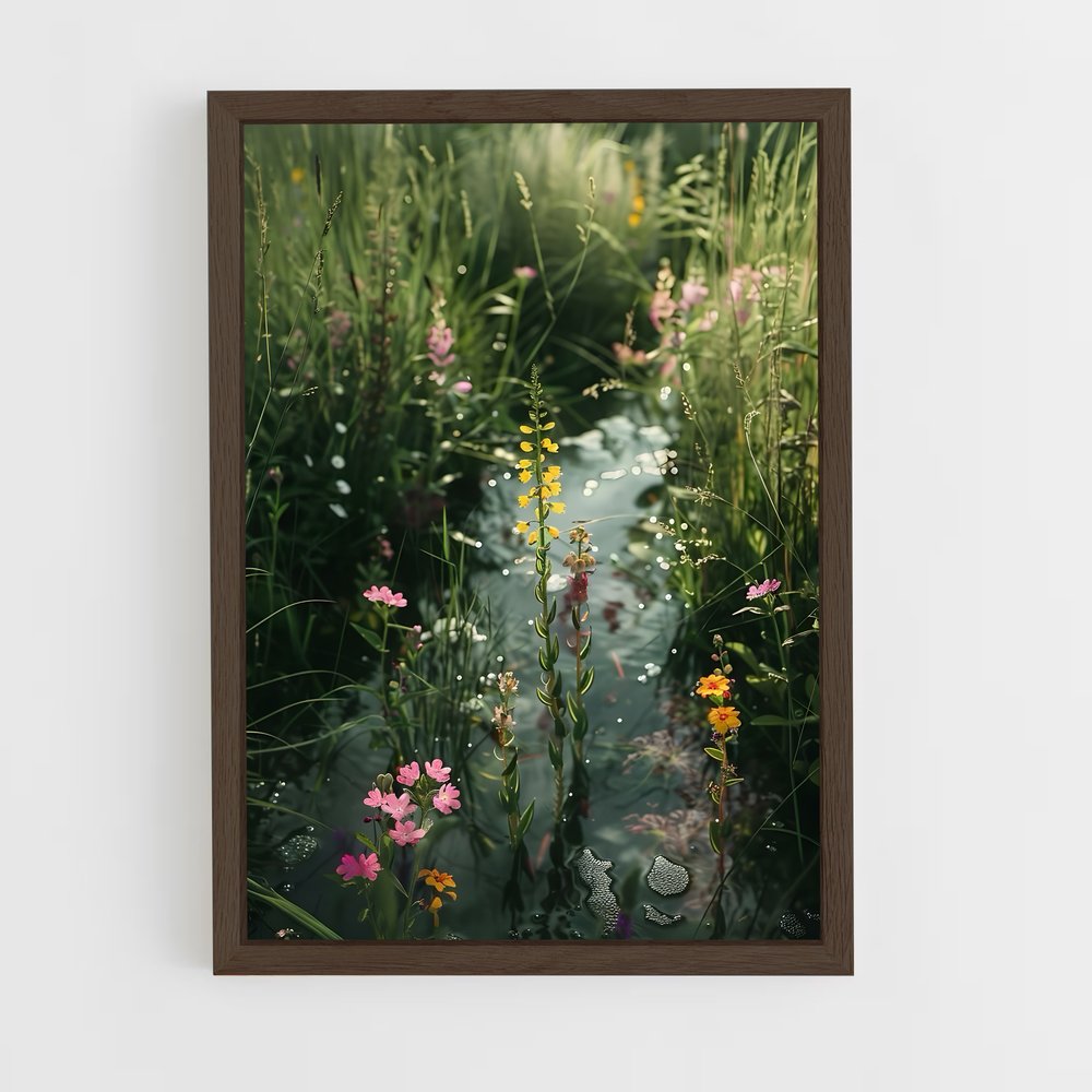 ap-wildflower bloom-4 cadre Bois foncé