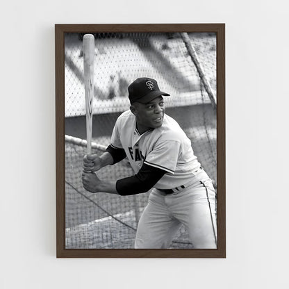 ap-willie mays-3 cadre Bois foncé