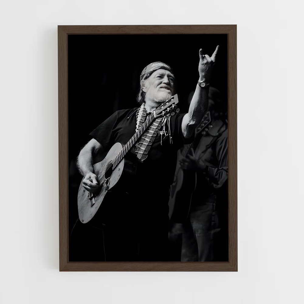 ap-willie nelson-2 cadre Bois foncé