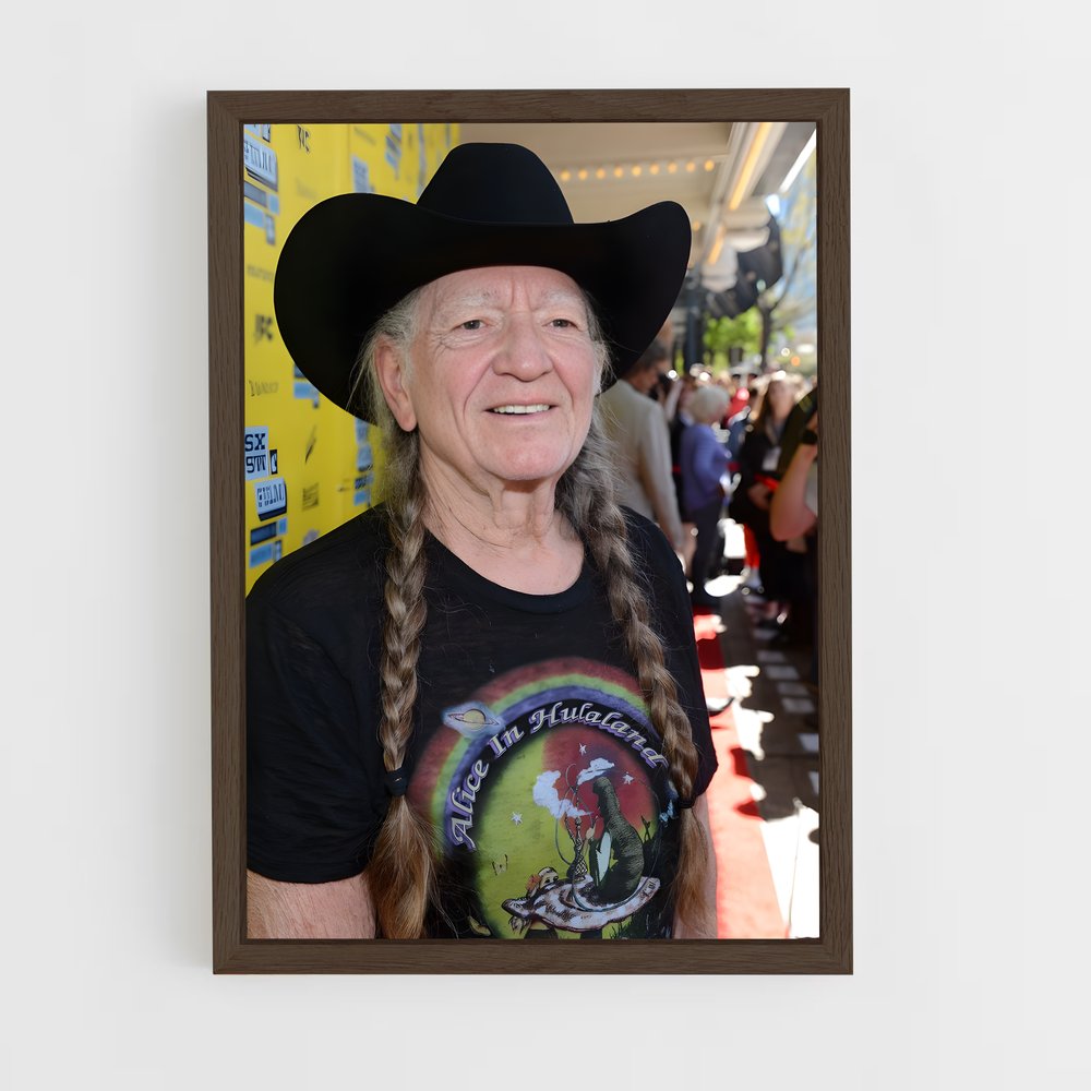 ap-willie nelson-3 cadre Bois foncé
