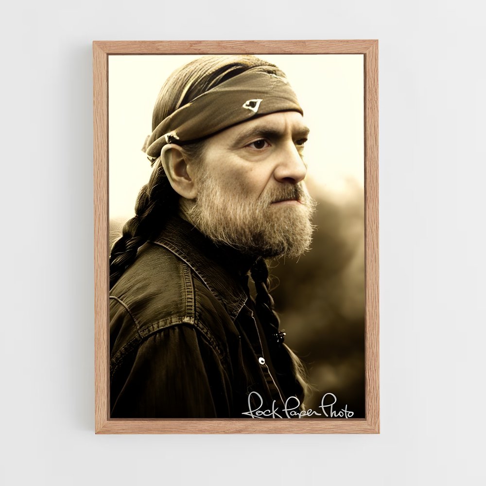 ap-willie nelson-4 cadre Bois clair