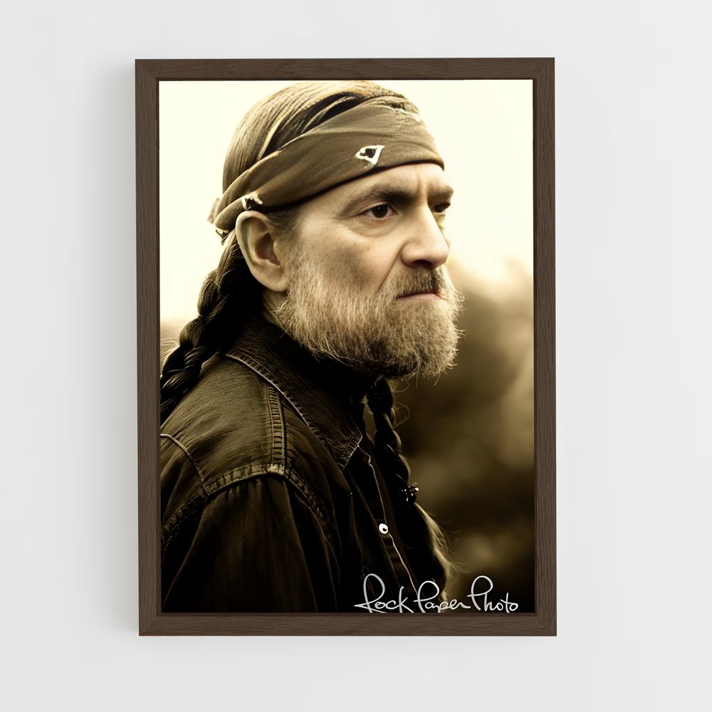 ap-willie nelson-4 cadre Bois foncé