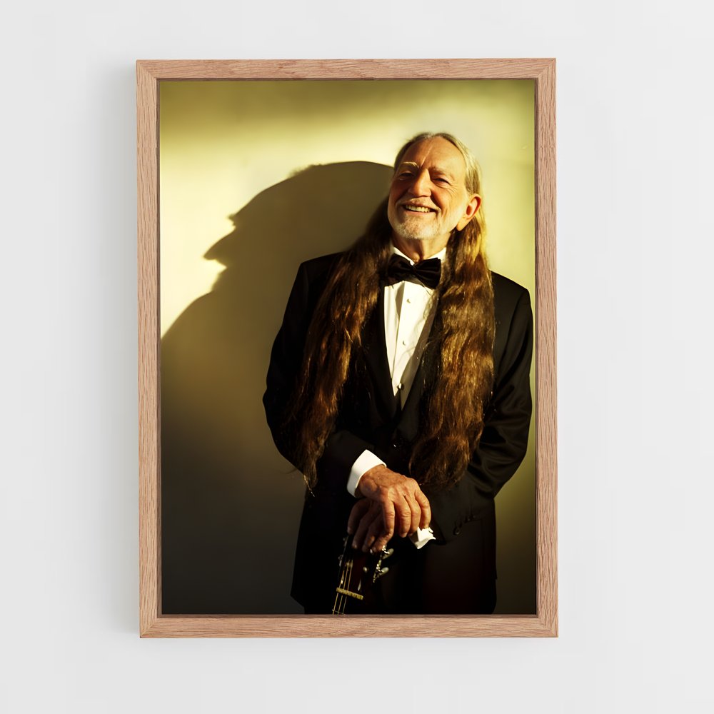 ap-willie nelson-5 cadre Bois clair