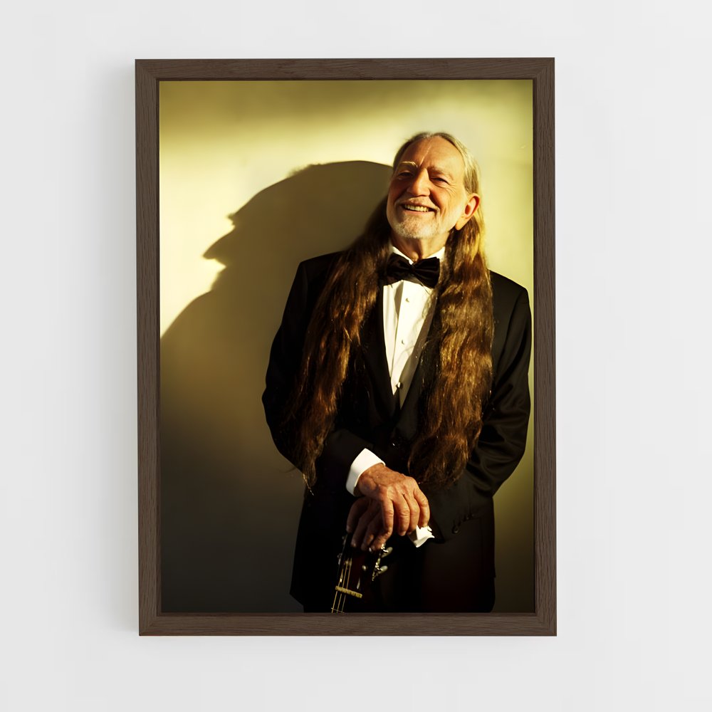 ap-willie nelson-5 cadre Bois foncé