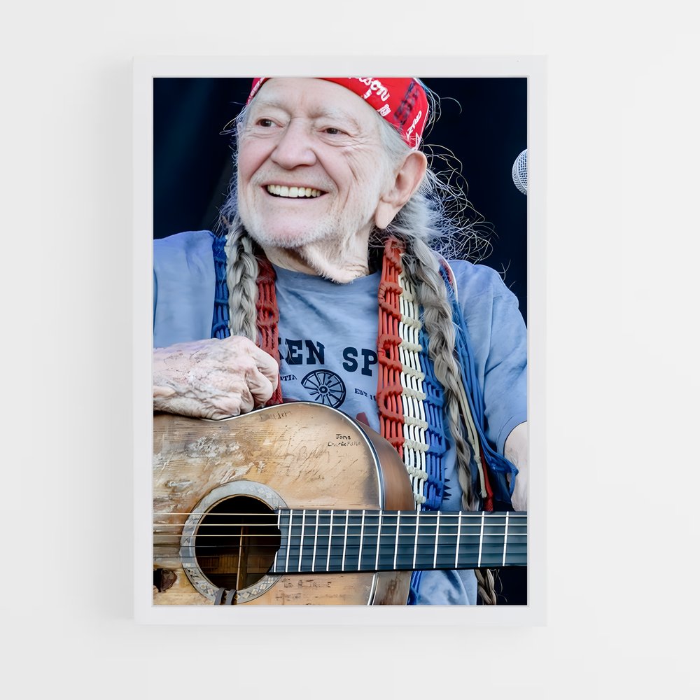 ap-willie nelson-6 cadre Blanc