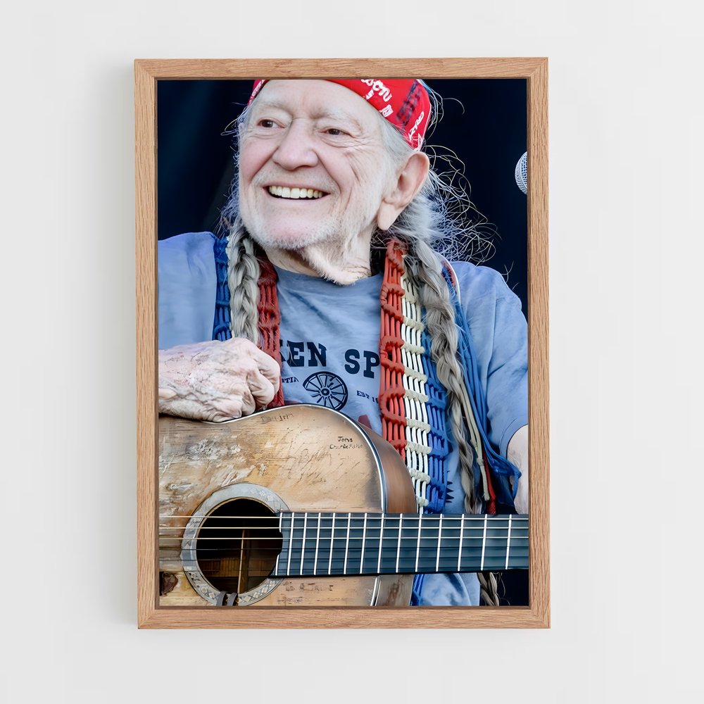 ap-willie nelson-6 cadre Bois clair