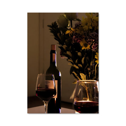 Poster Vin et Fleurs
