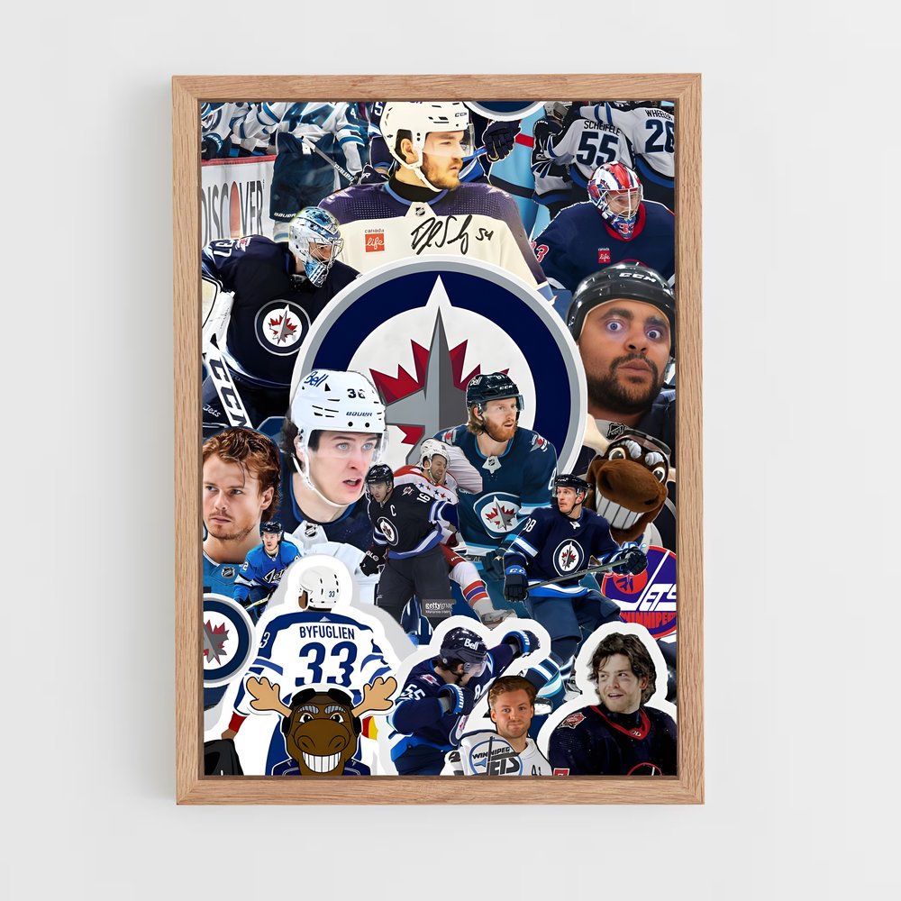 ap-winnipeg jets-6 cadre Bois clair