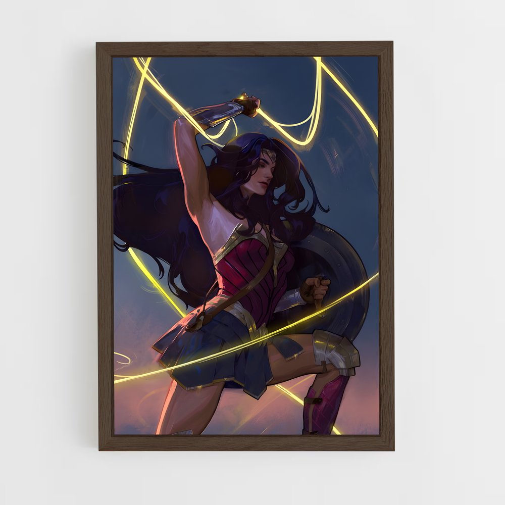 ap-wonder woman-1 cadre Bois foncé