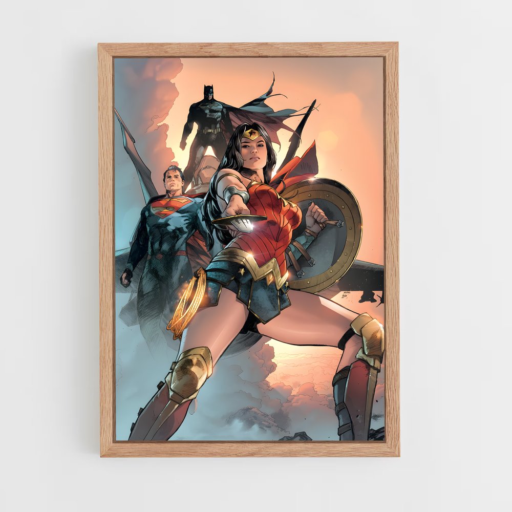 ap-wonder woman-10 cadre Bois clair