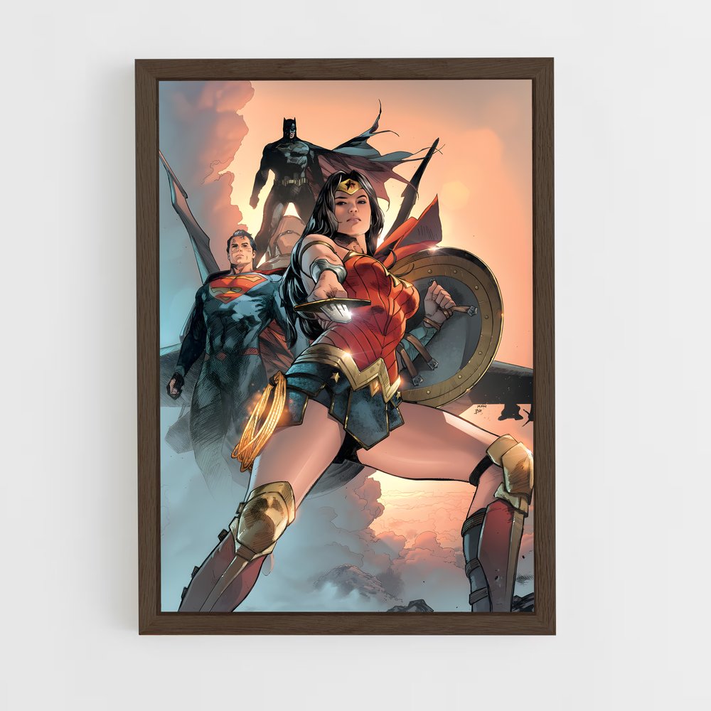 ap-wonder woman-10 cadre Bois foncé