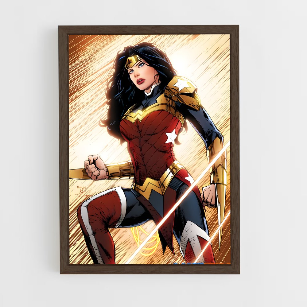 ap-wonder woman-11 cadre Bois foncé