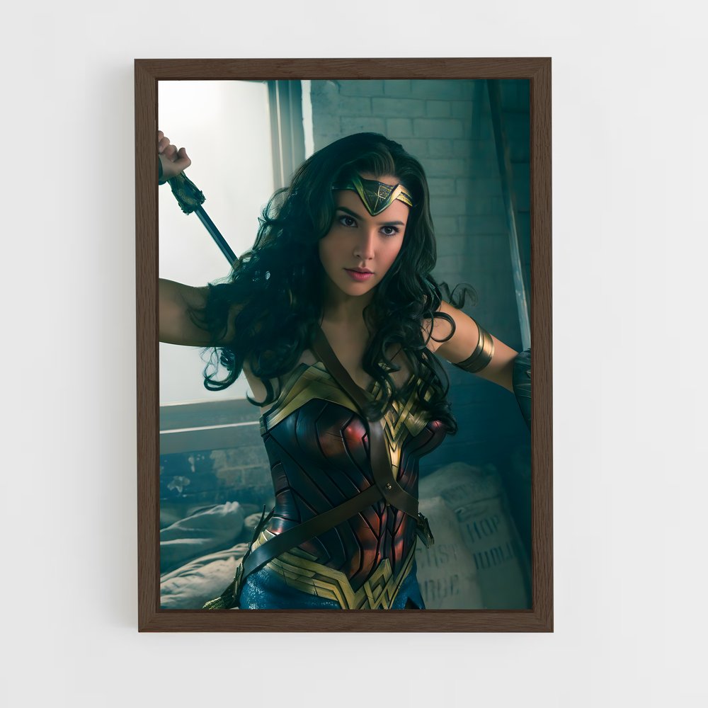 ap-wonder woman-12 cadre Bois foncé