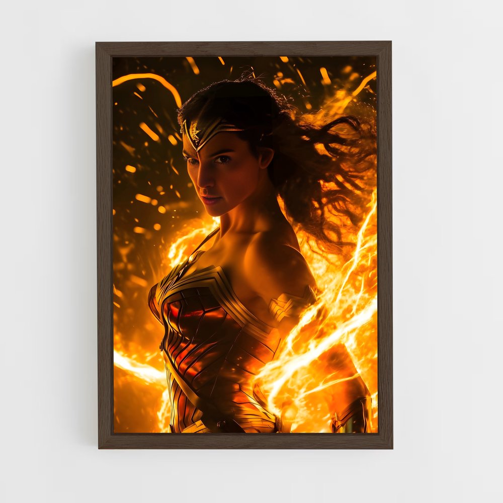 ap-wonder woman-15 cadre Bois foncé