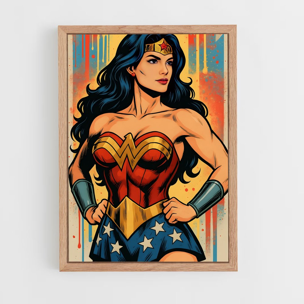 ap-wonder woman-16 cadre Bois clair