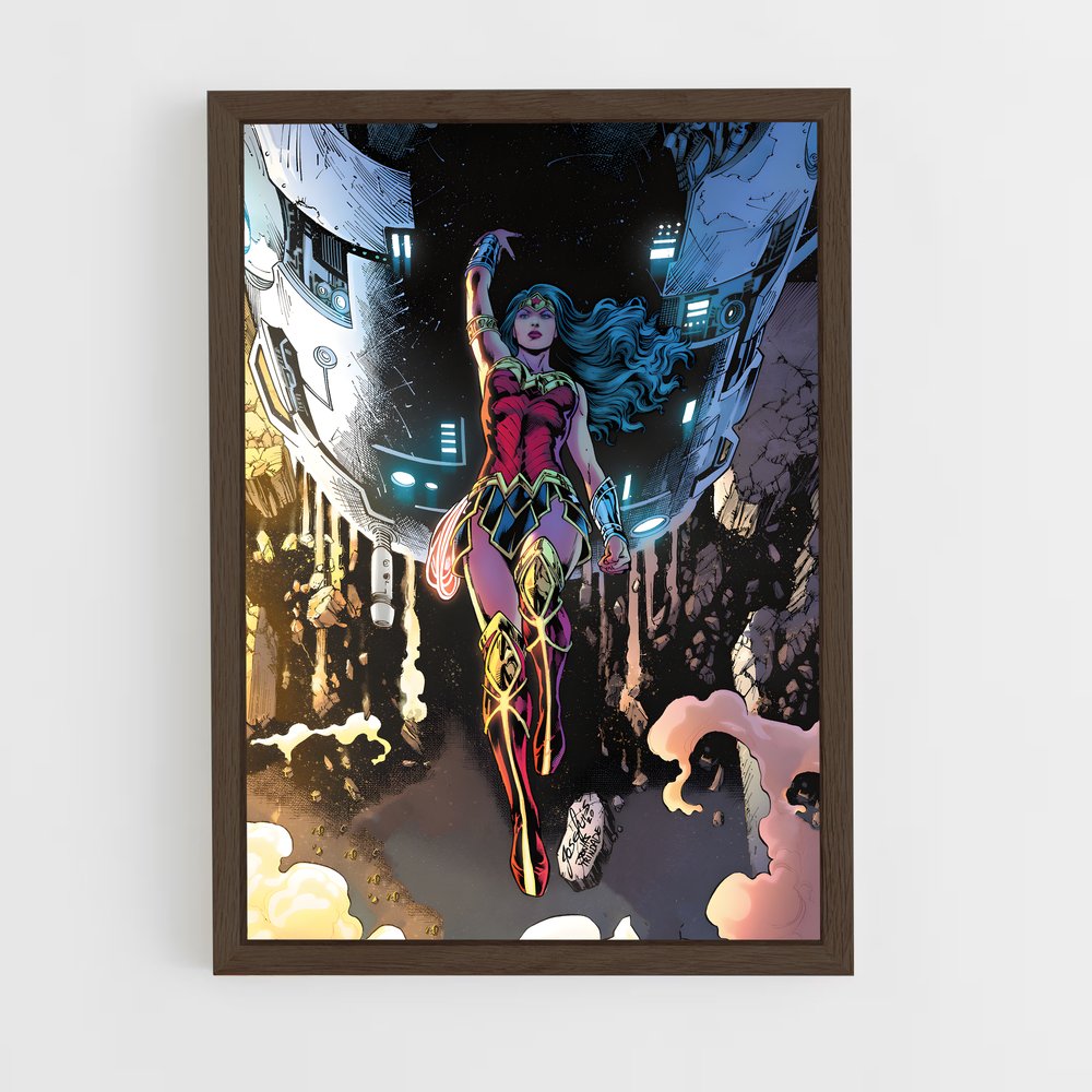 ap-wonder woman-4 cadre Bois foncé