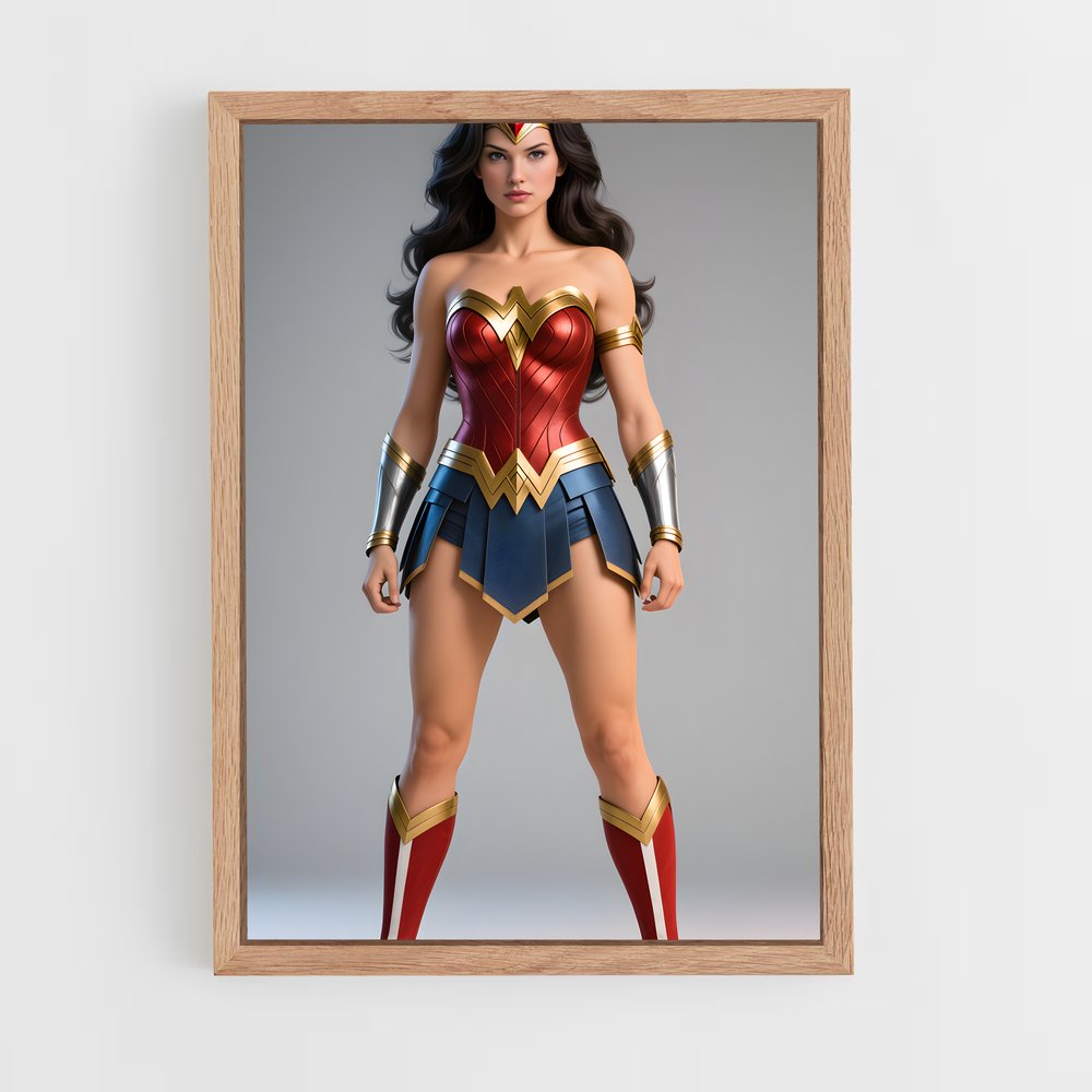 ap-wonder woman-5 cadre Bois clair
