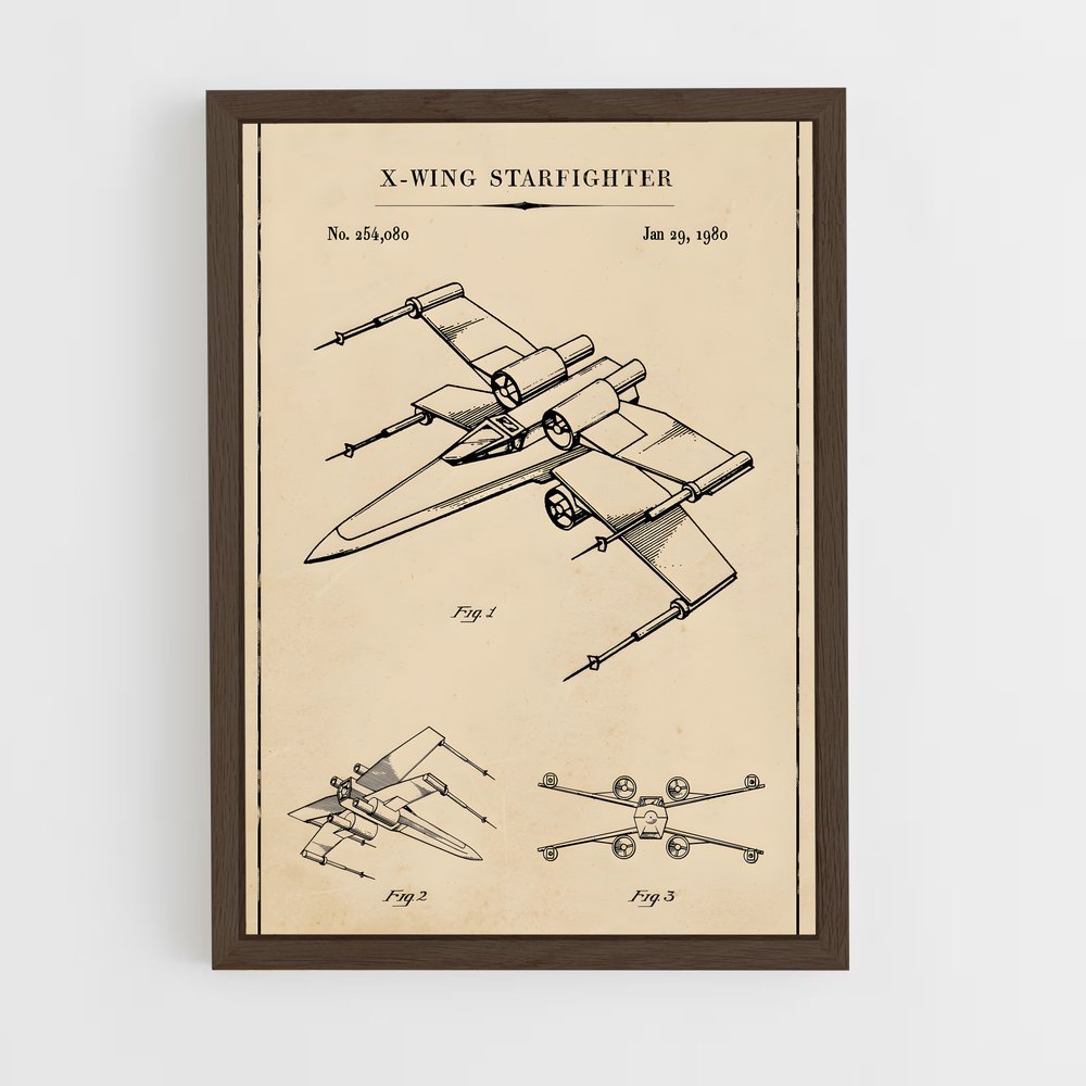 ap-x-wing-4 cadre Bois foncé