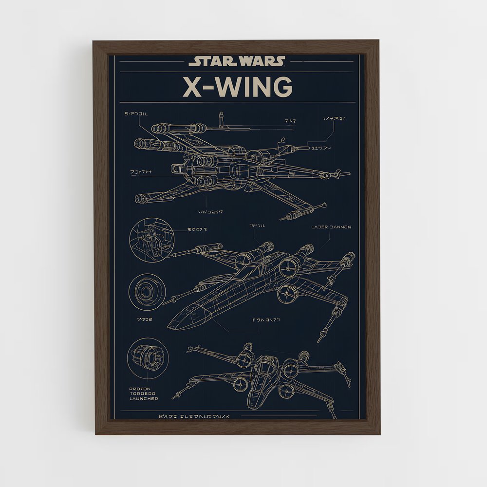 ap-x-wing-5 cadre Bois foncé