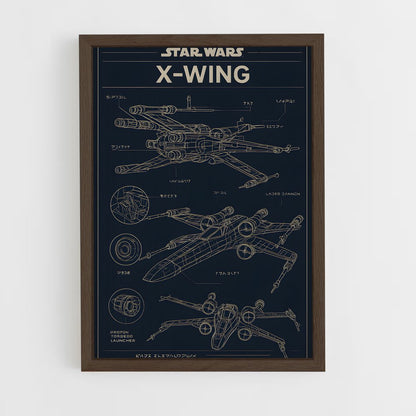 ap-x-wing-5 cadre Bois foncé