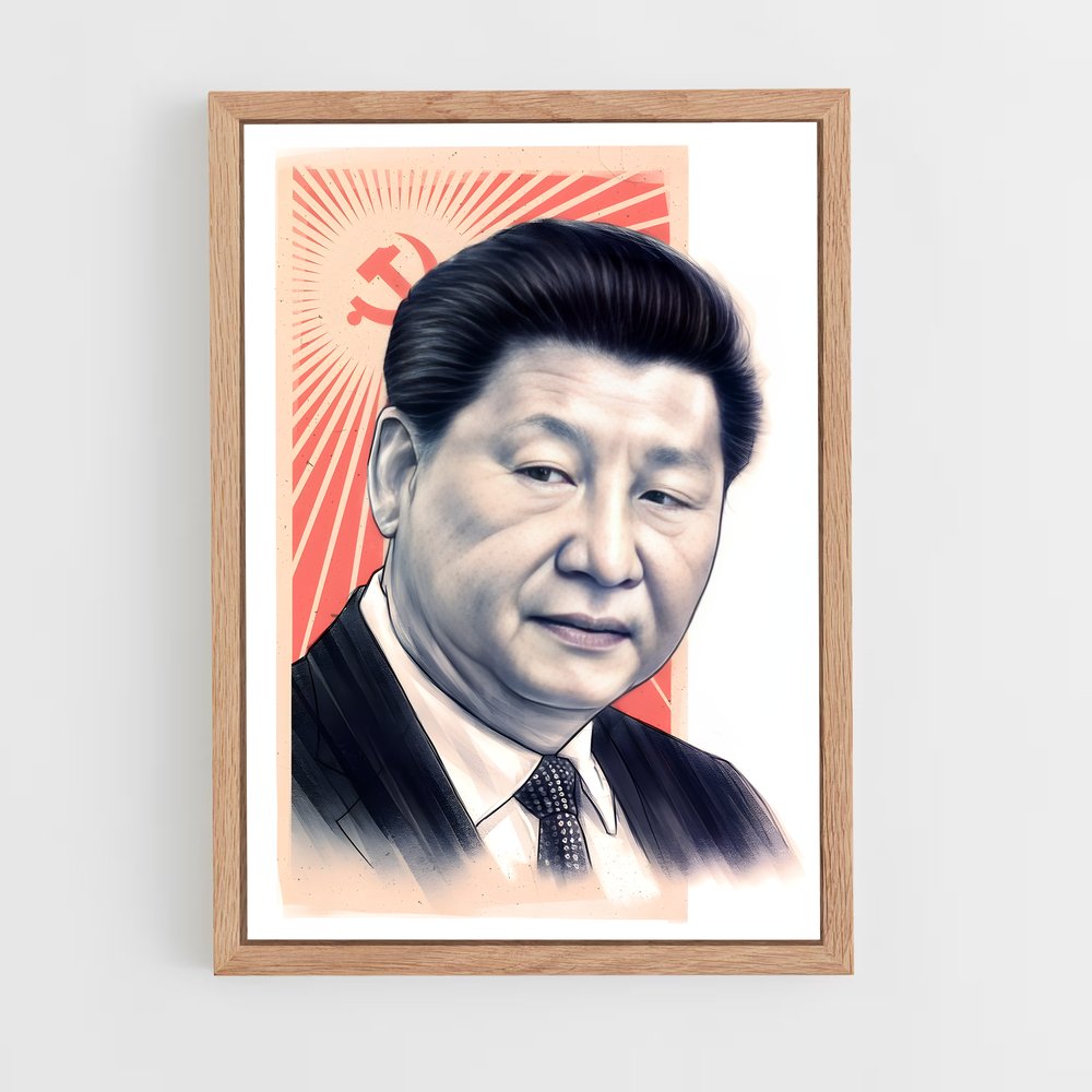 ap-xi jinping-3 cadre Bois clair