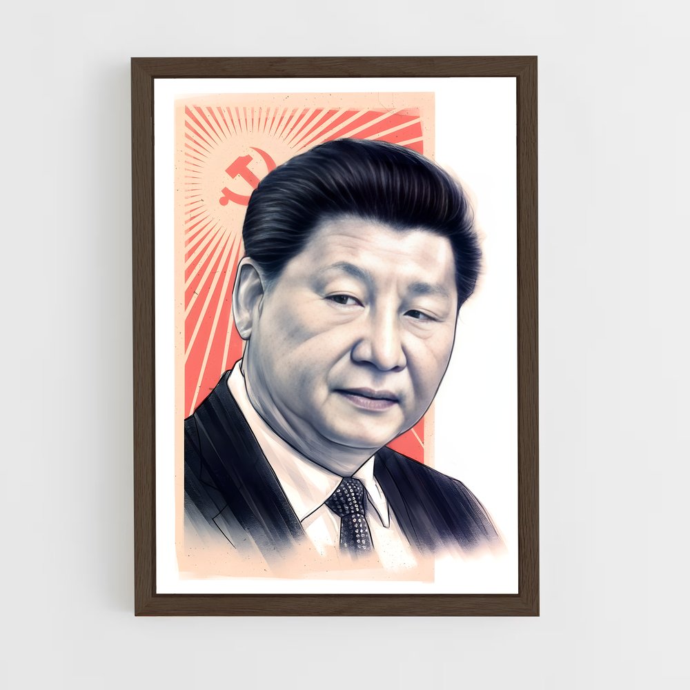 ap-xi jinping-3 cadre Bois foncé
