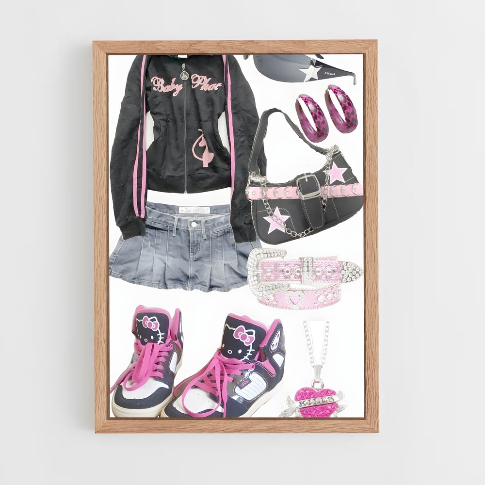 ap-y2k fashion-1 cadre Bois clair