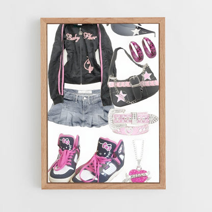 ap-y2k fashion-1 cadre Bois clair