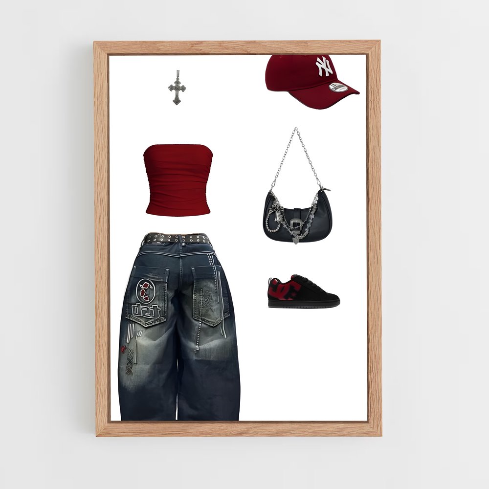 ap-y2k fashion-10 cadre Bois clair