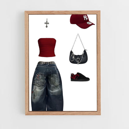 ap-y2k fashion-10 cadre Bois clair