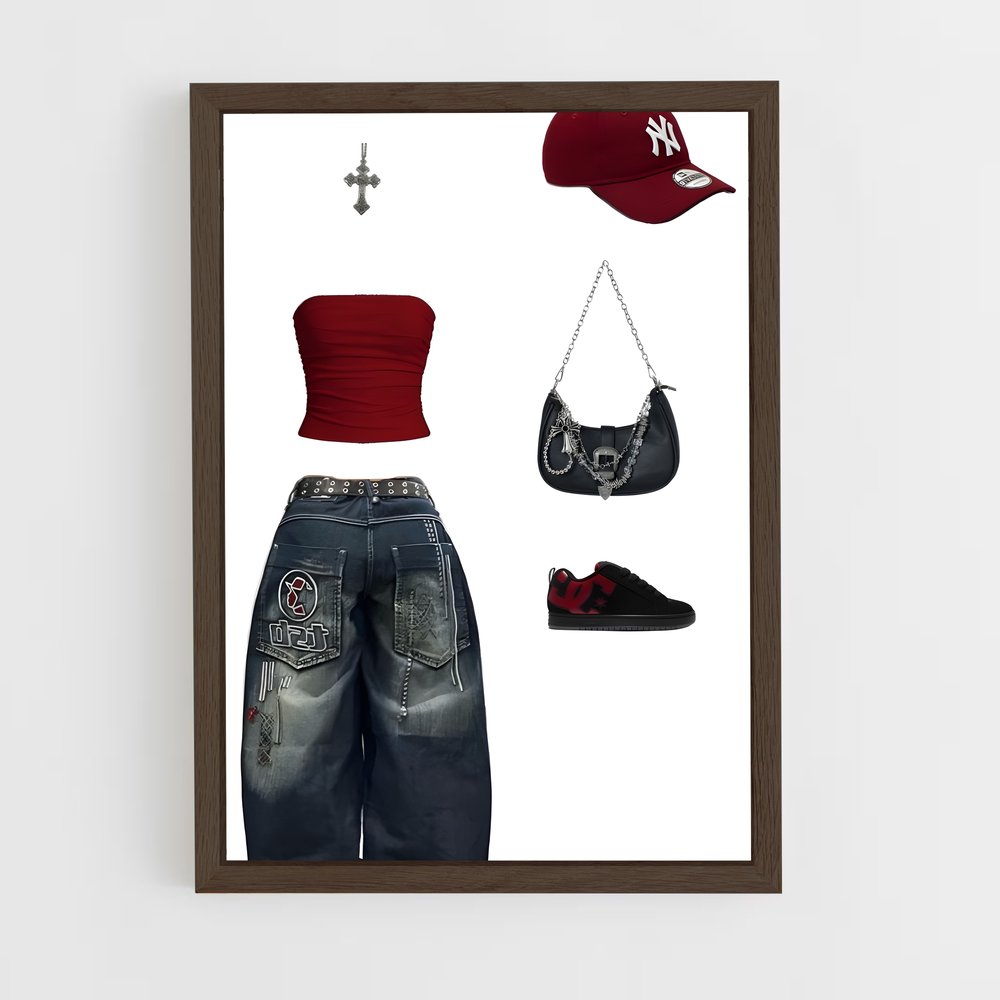 ap-y2k fashion-10 cadre Bois foncé