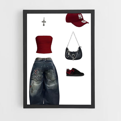 ap-y2k fashion-10 cadre Noir