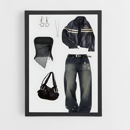 ap-y2k fashion-4 cadre Noir
