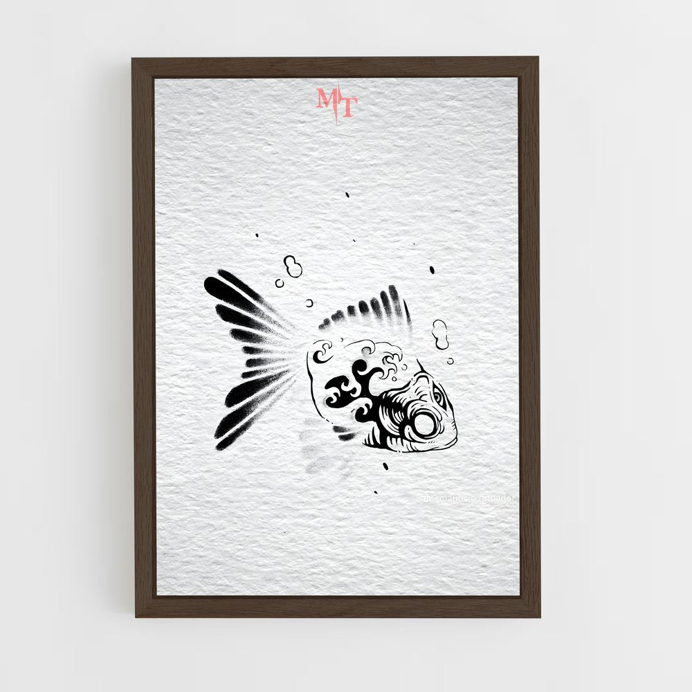 ap-yakuza symbols-4 cadre Bois foncé