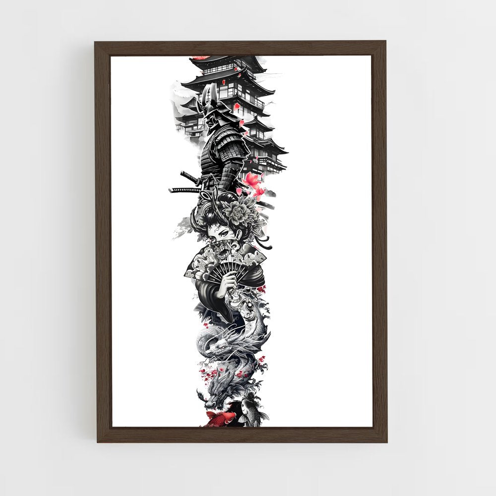 ap-yakuza tattoos-9 cadre Bois foncé