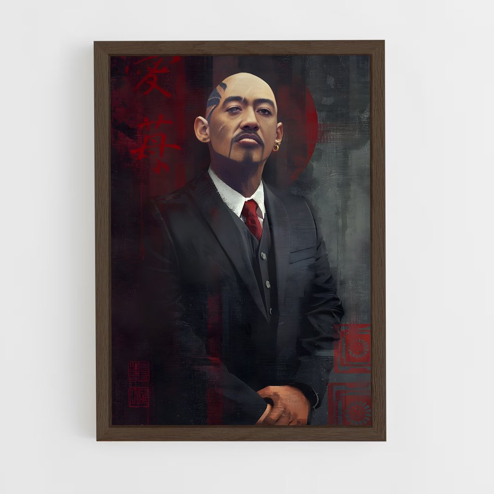 ap-yamaguchi gumi-3 cadre Bois foncé