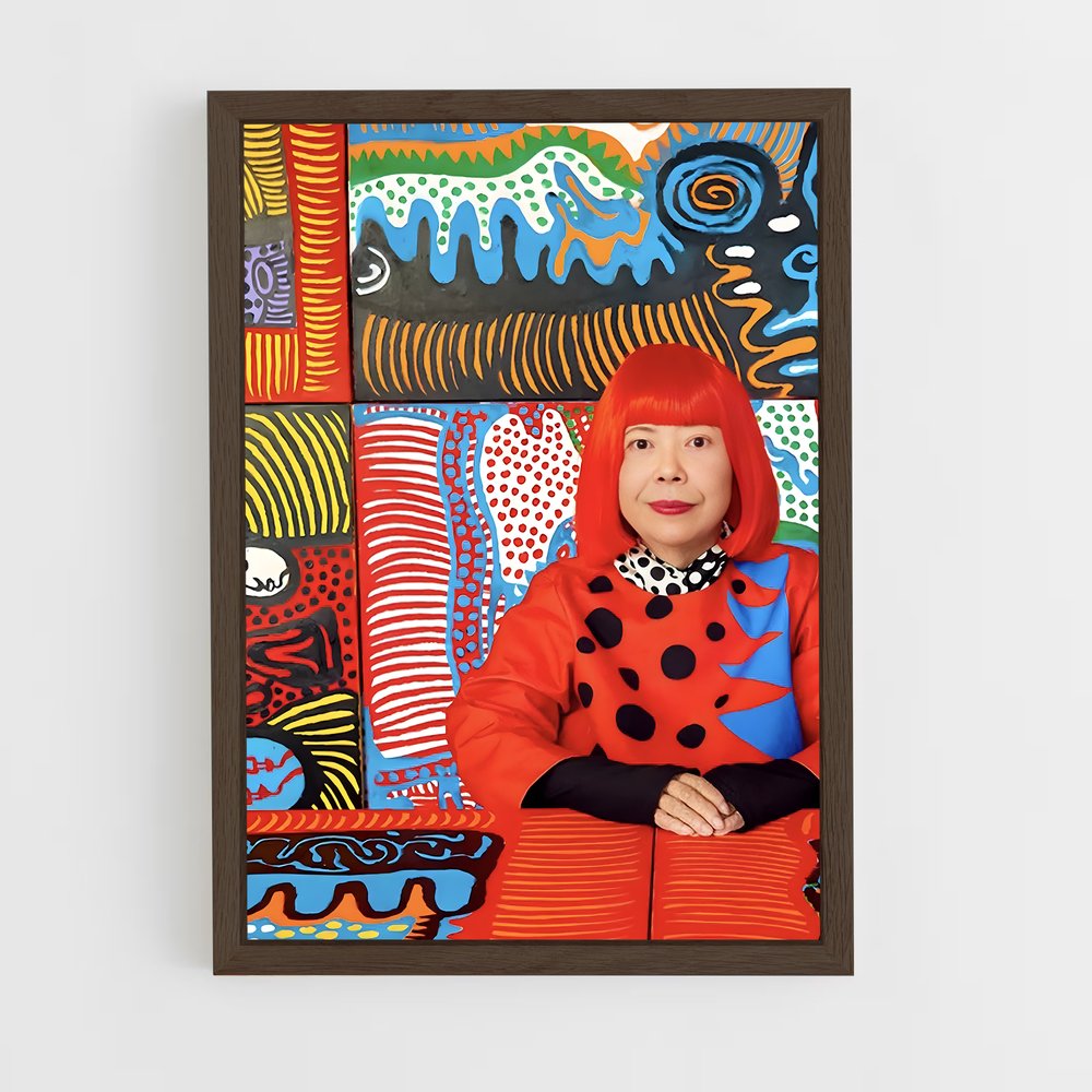 ap-yayoi kusama-1 cadre Bois foncé
