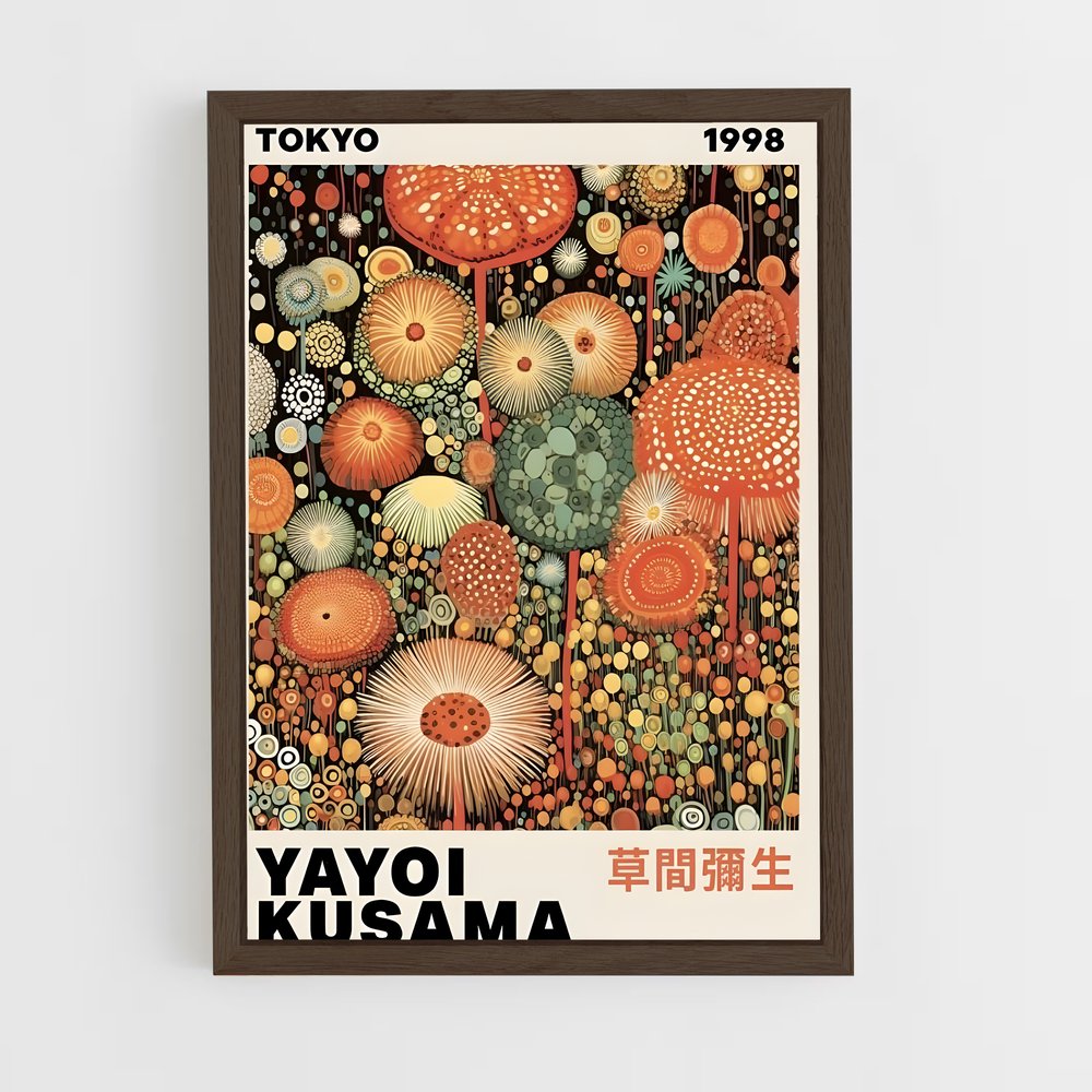 ap-yayoi kusama-4 cadre Bois foncé