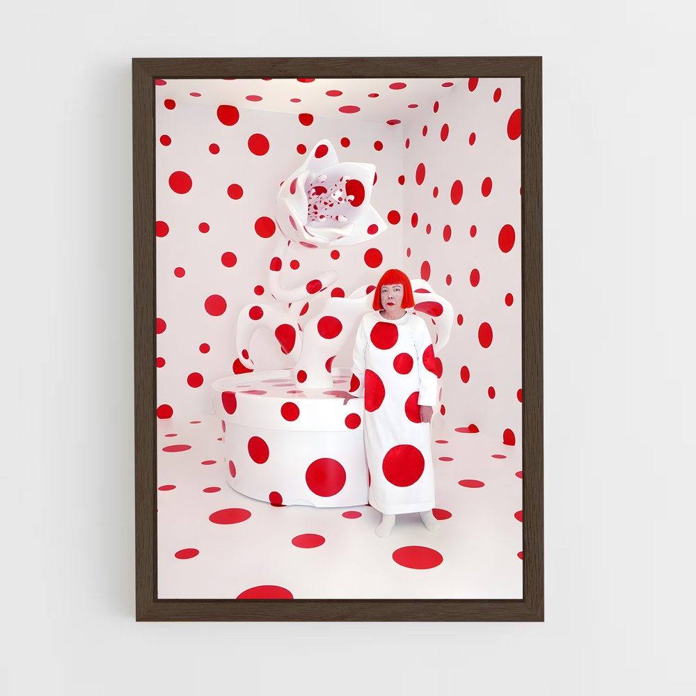 ap-yayoi kusama-5 cadre Bois foncé