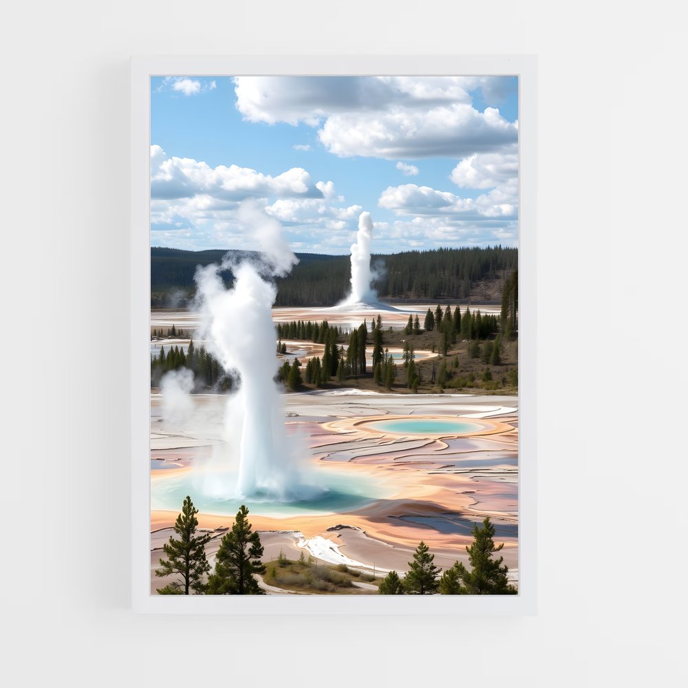 ap-yellowstone geysers-1 cadre Blanc