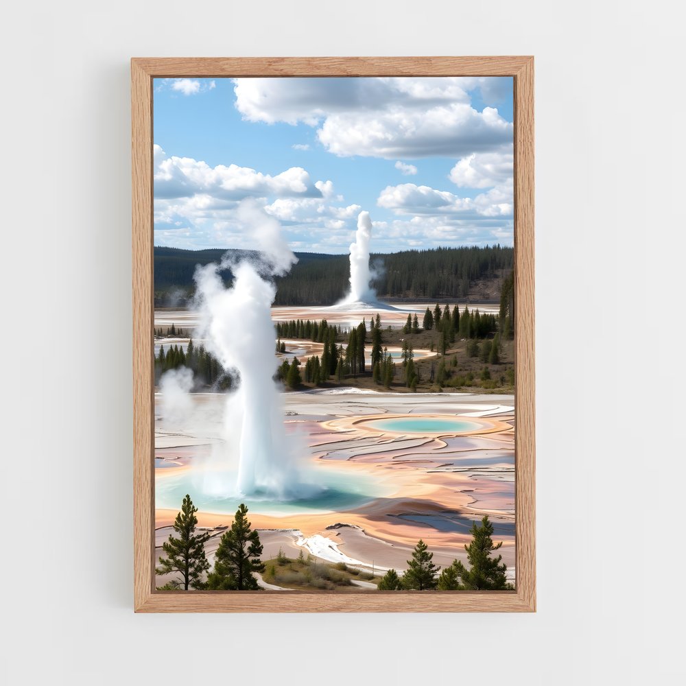 ap-yellowstone geysers-1 cadre Bois clair