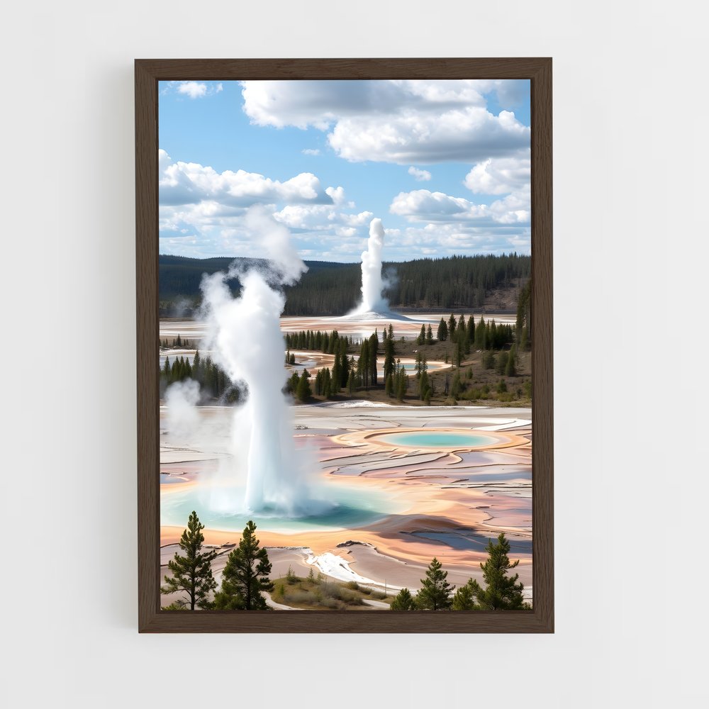 ap-yellowstone geysers-1 cadre Bois foncé