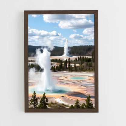 ap-yellowstone geysers-1 cadre Bois foncé