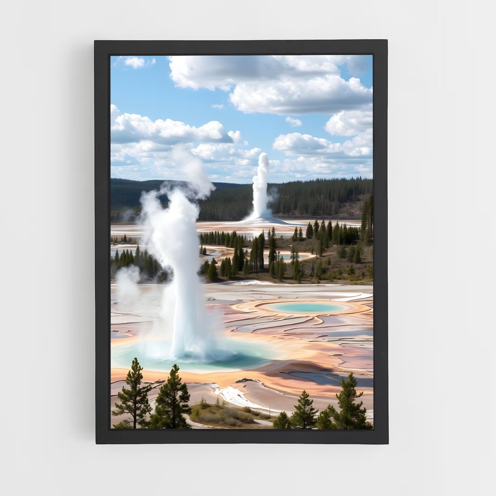 ap-yellowstone geysers-1 cadre Noir