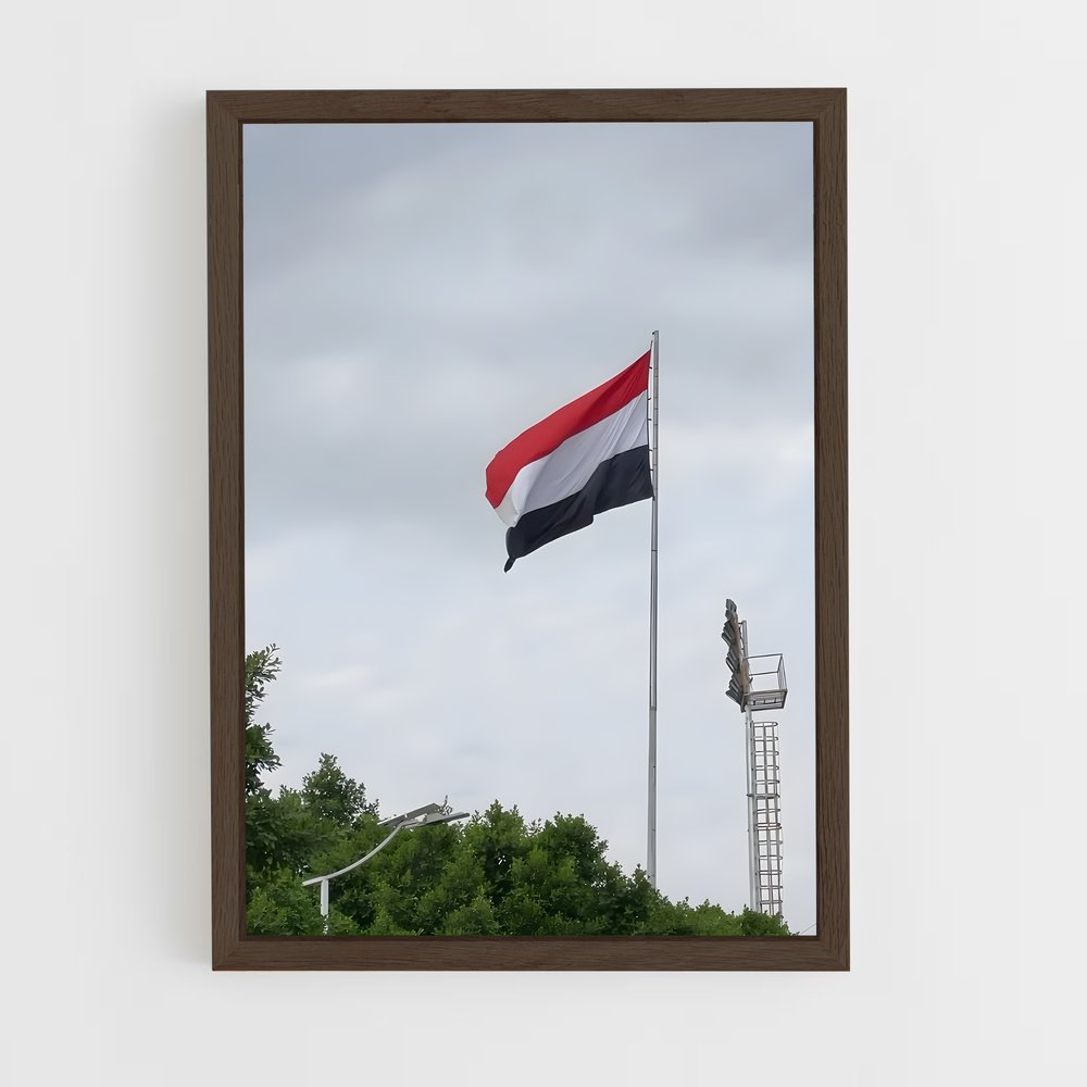 ap-yemen flag-3 cadre Bois foncé